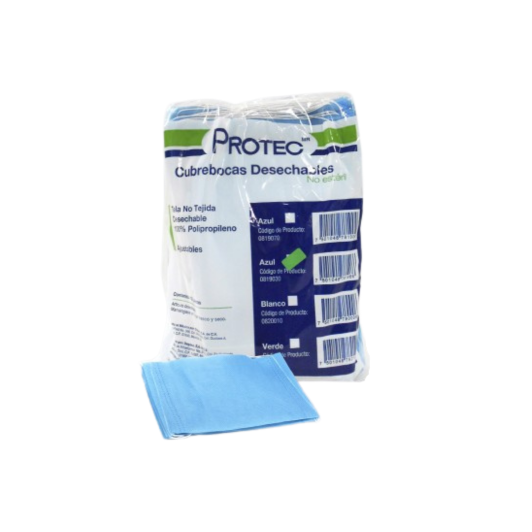 CUBREBOCA DESECHABLE C/150 AZUL PROTEC
