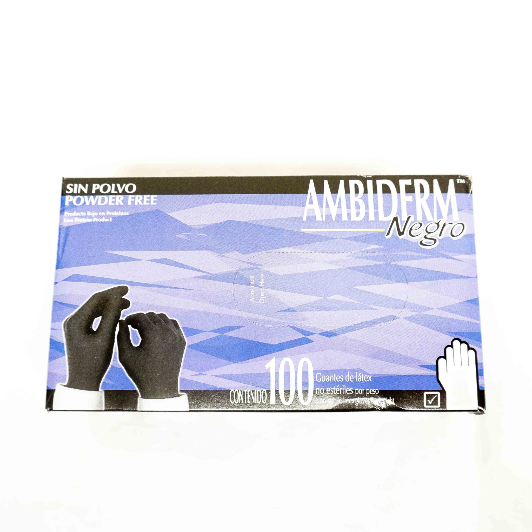 GUANTE AMBIDERM NEGRO «M» TEXTURIZADO NO ESTERIL C/100