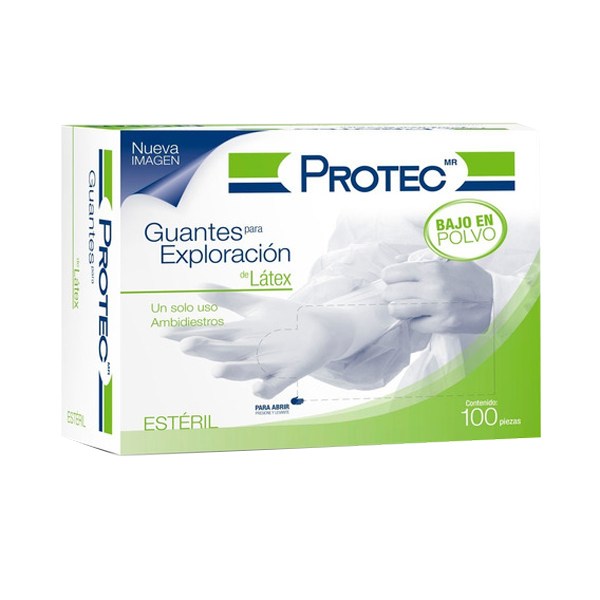 GUANTE EXPLORATORIO LATEX ESTÉRIL PROTEC C/100