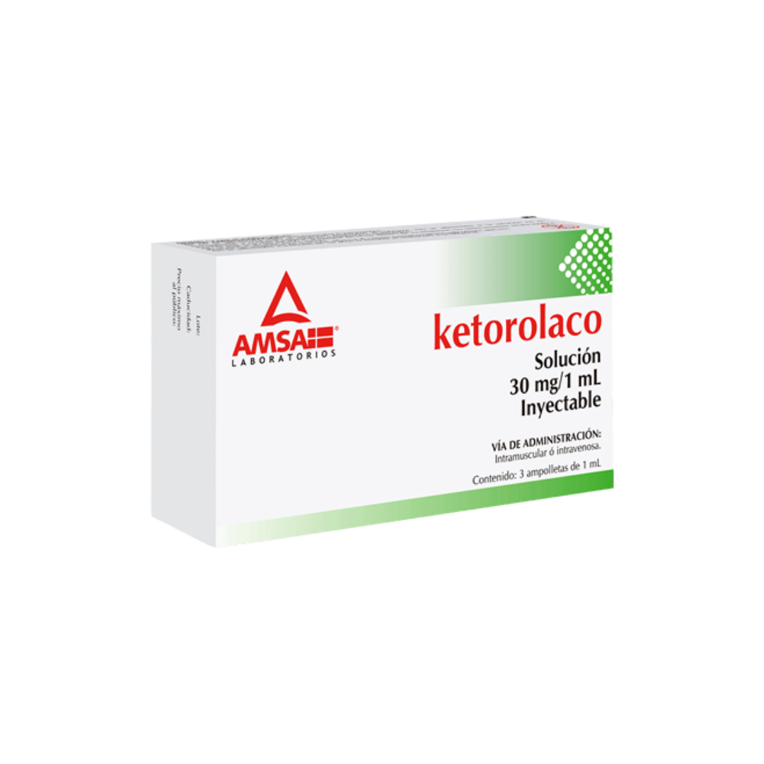 AM KETOROLACO 30 MG/1 ML C/3 AMP GE