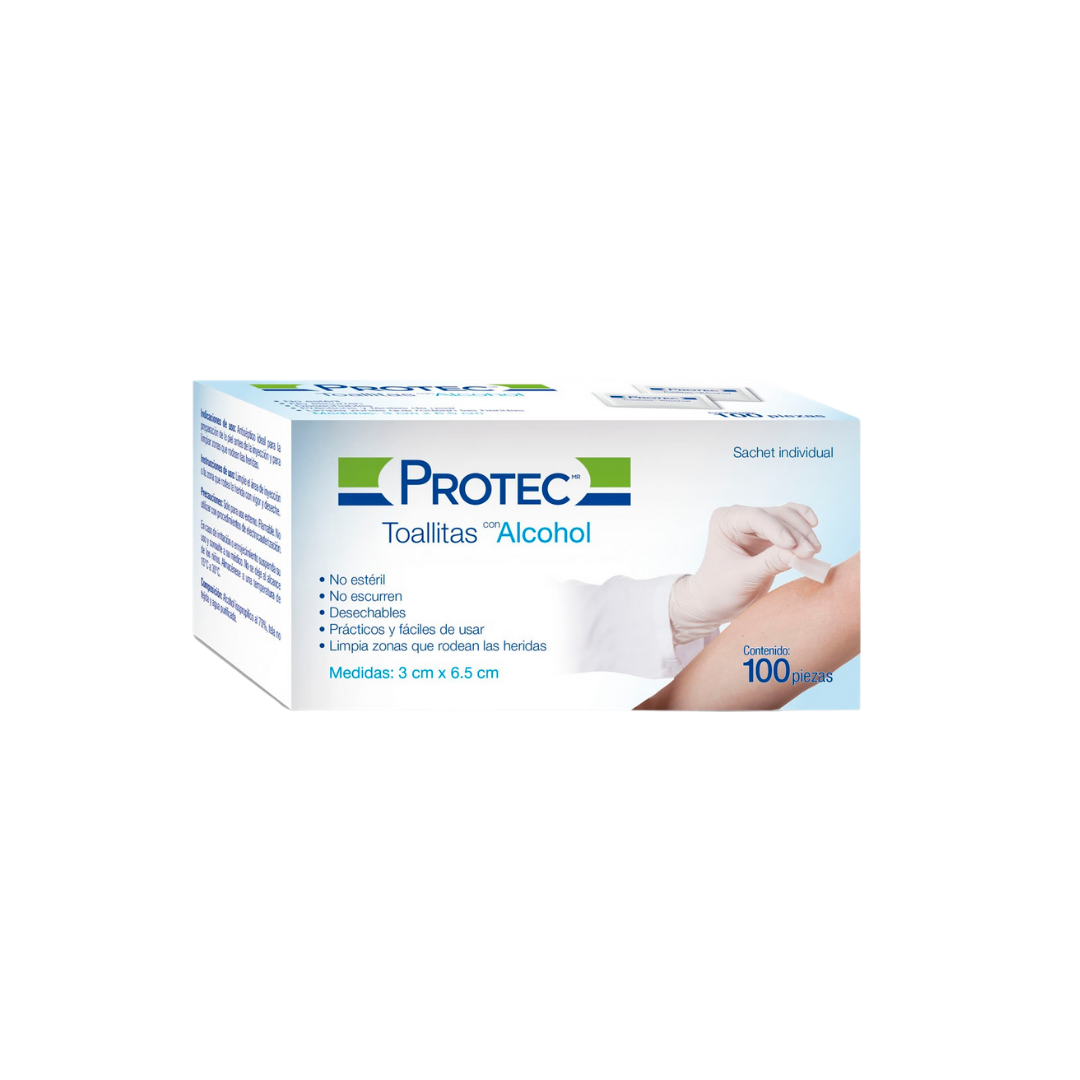 TOALLITAS CON ALCOHOL PROTEC C/ 100