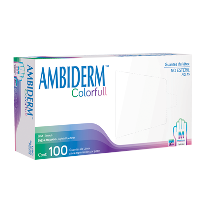 GUANTE AMBIDERM LISO COLORFULL «M» NO ESTERIL C/100